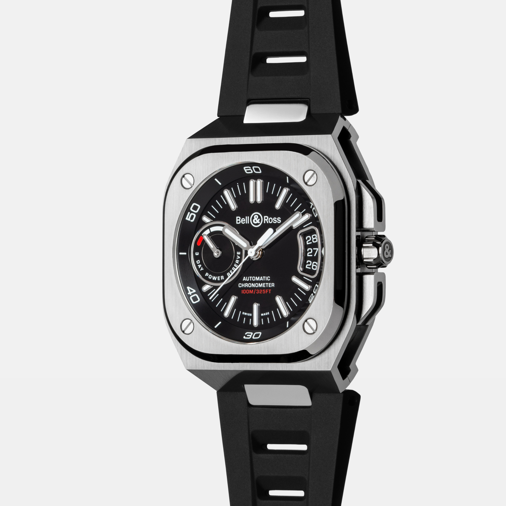 Montre Bell & Ross Urban BR-X5 Black Steel bracelet Caoutchouc BRX5R-BL-ST/SRB