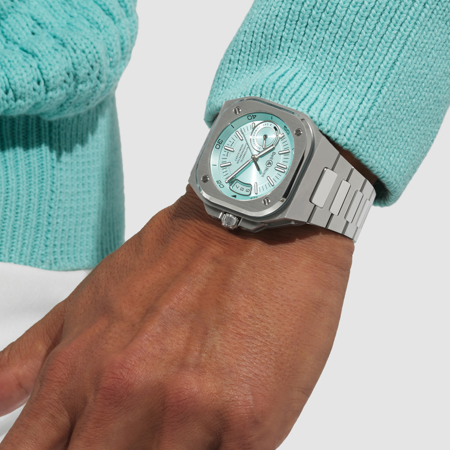 Montre Bell & Ross BR-X5 Ice Blue Steel bracelet Acier BRX5R-IB-ST/SST