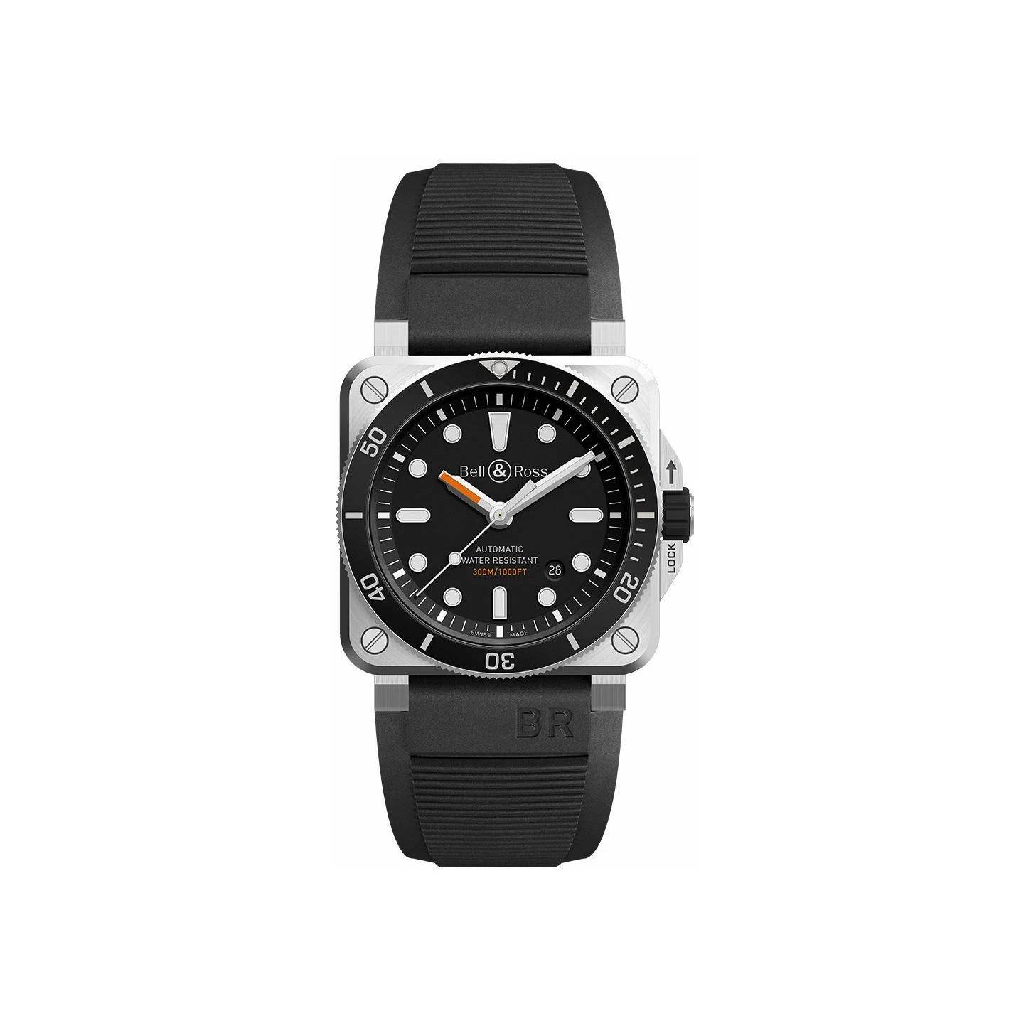 Montre Bell & Ross BR 03-92 Diver Black Steel bracelet Caoutchouc BR0392-D-BL-ST/SRB