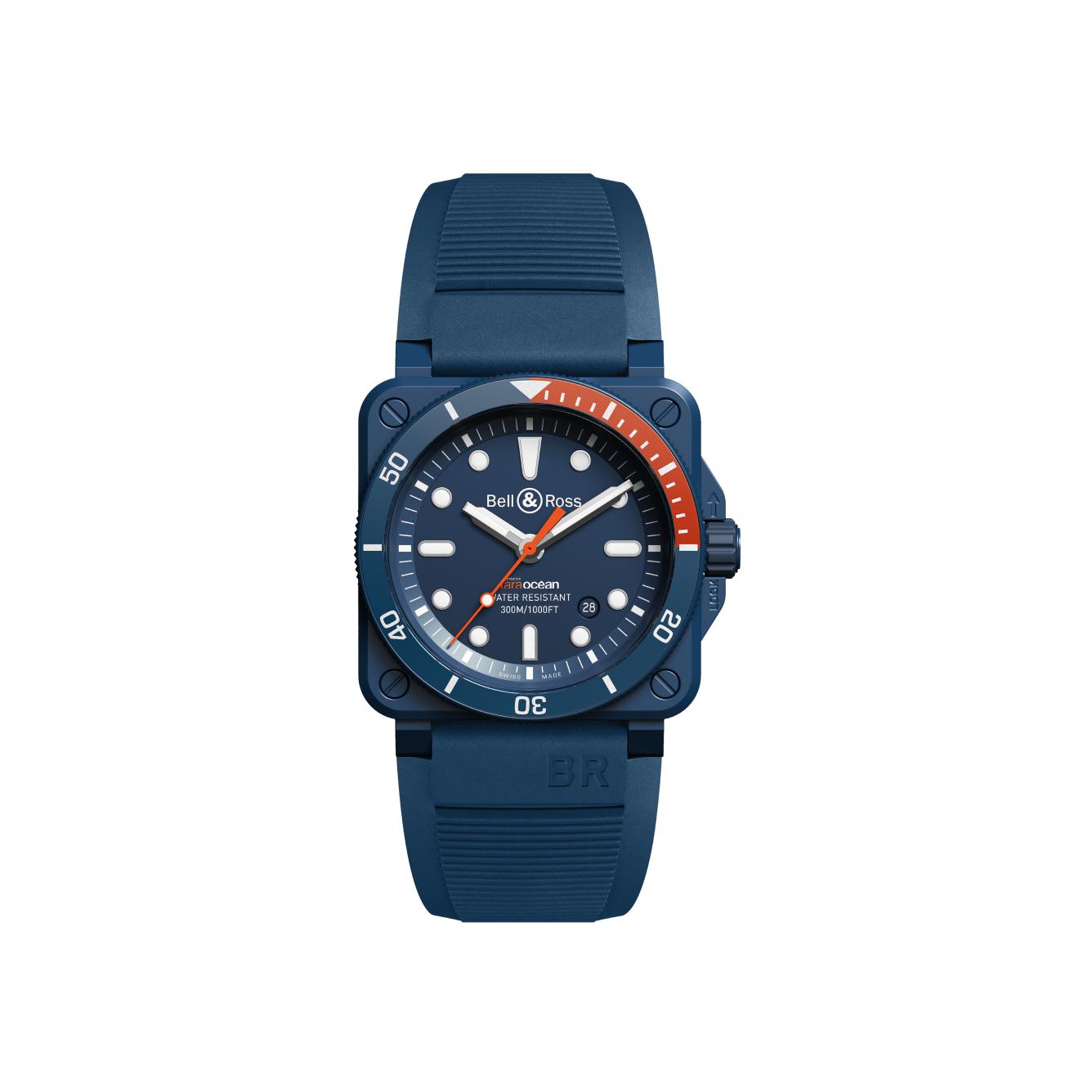 Montre Bell & Ross Instruments BR 03-92 Diver Tara cadran Bleu bracelet Caoutchouc BR0392-D-TR-CE/SRB