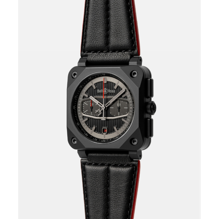 Montre Bell & Ross Instruments BR 03-94 Blacktrack bracelet Cuir/Textile BR0394-BTR-CE/SCA
