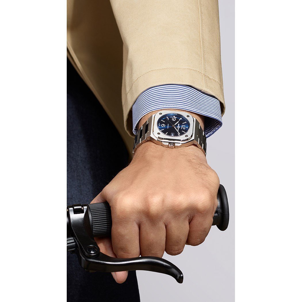 Montre Bell & Ross BR-05 Blue Steel bracelet Acier BR05A-BLU-ST/SST