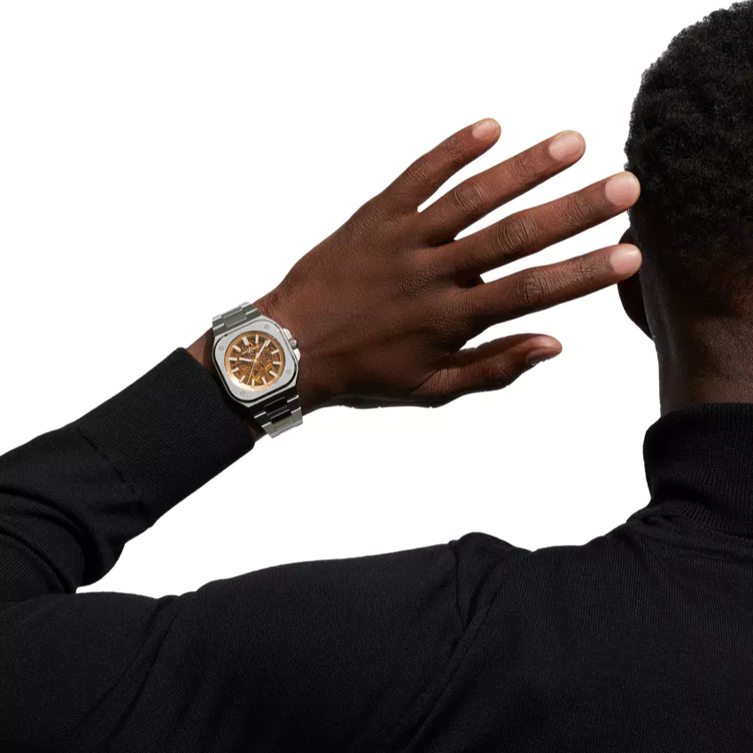 Montre Bell & Ross BR-05 Skeleton Golden Édition Limitée bracelet Acier BR05A-CH-SKST/SST