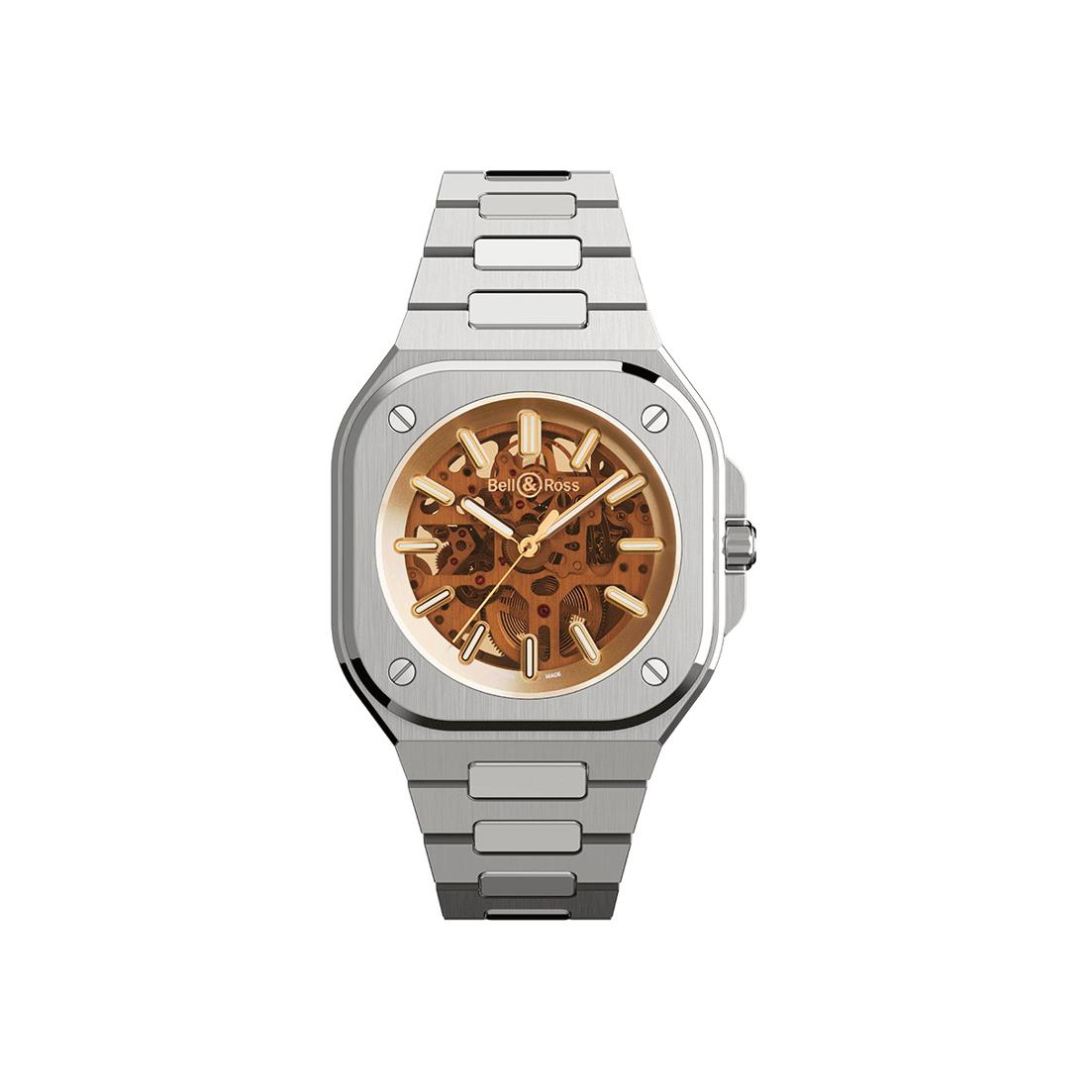 Montre Bell & Ross BR-05 Skeleton Golden Édition Limitée bracelet Acier BR05A-CH-SKST/SST