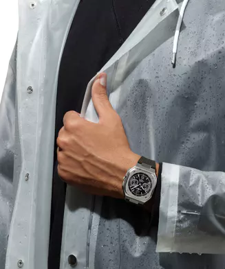 Montre Bell & Ross BR-05 Chrono Black Steel bracelet Caoutchouc BR05C-BLC-ST/SRB