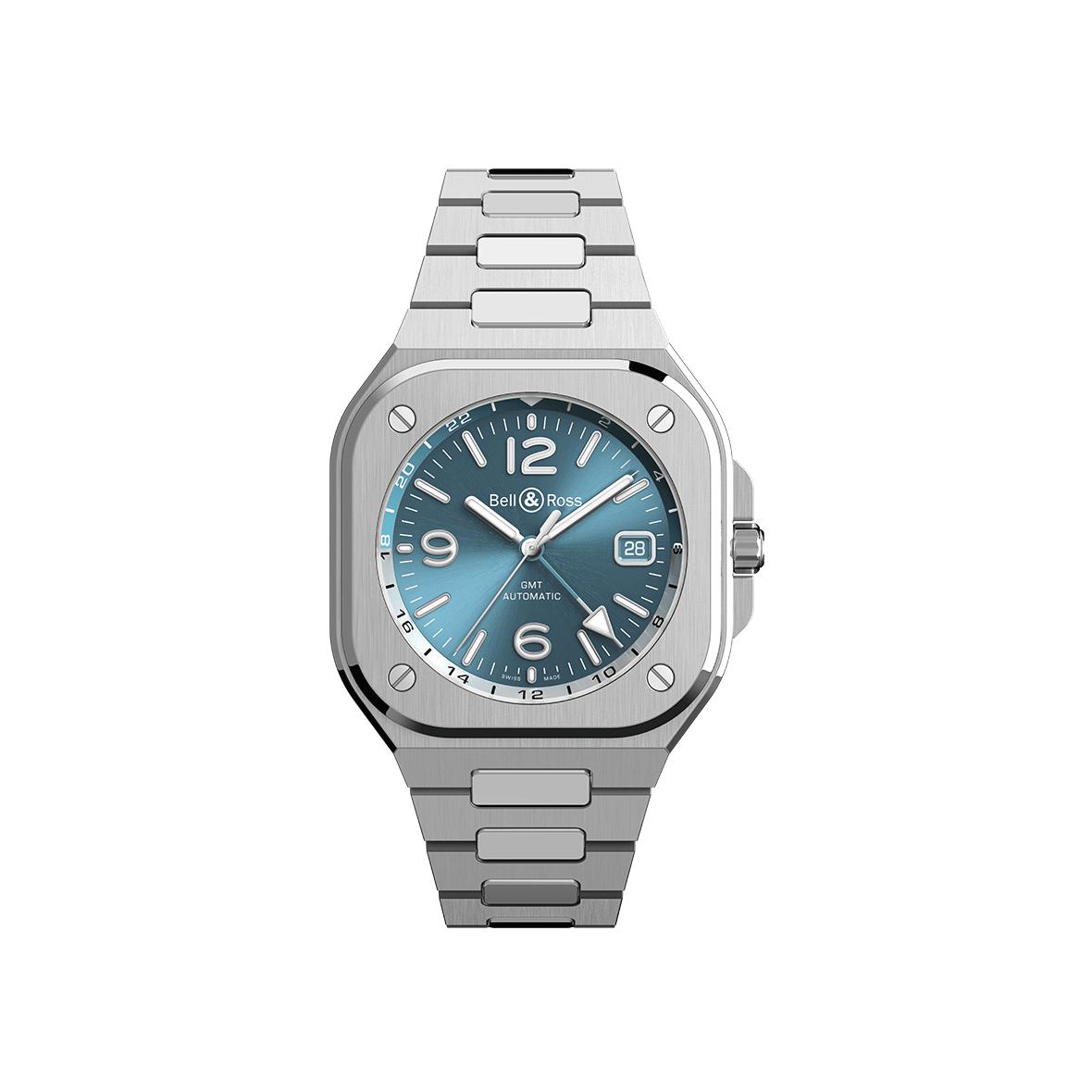 Montre Bell & Ross BR-05 GMT Sky Blue bracelet Acier BR05G-PB-ST/SST