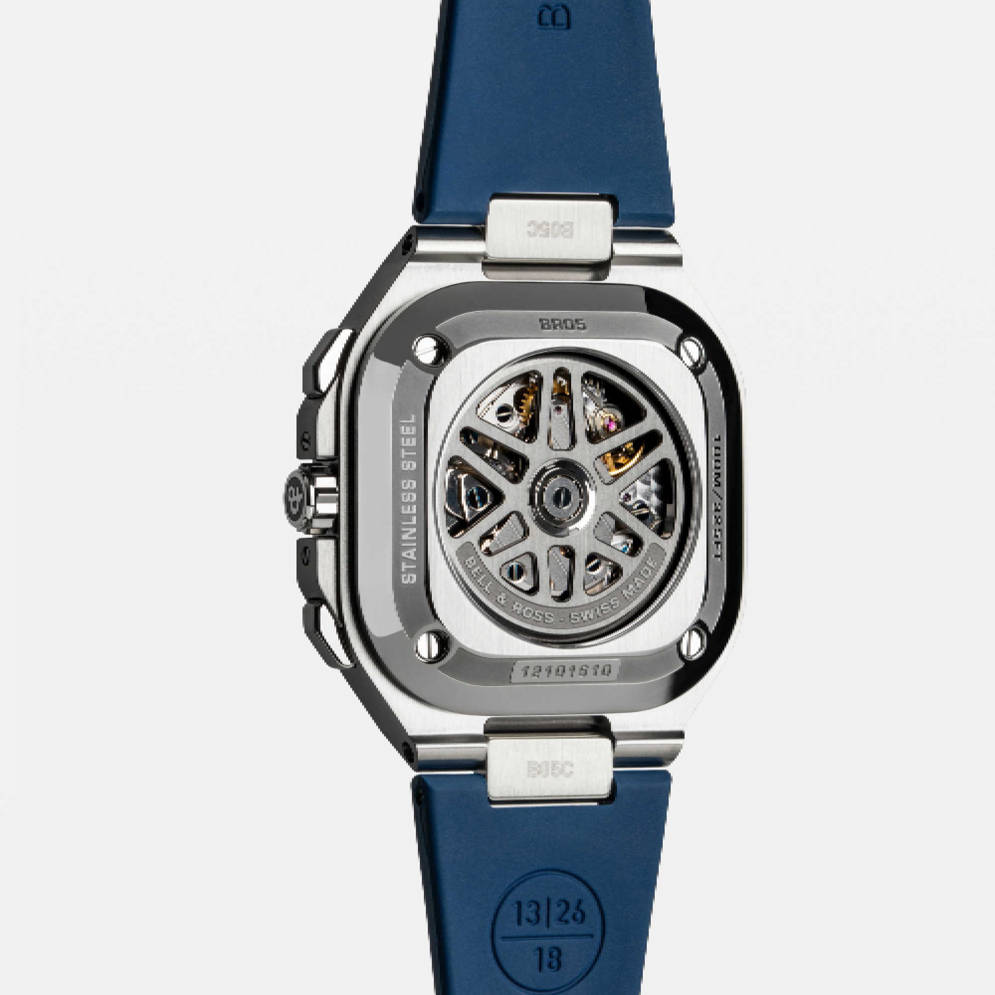 Montre Bell & Ross BR-05 Chrono Blue Steel bracelet Caoutchouc BR05C-BLU-ST/SRB