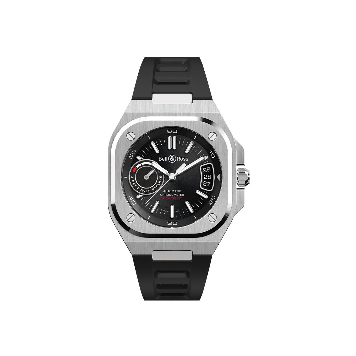 Montre Bell & Ross Urban BR-X5 Black Steel bracelet Caoutchouc BRX5R-BL-ST/SRB