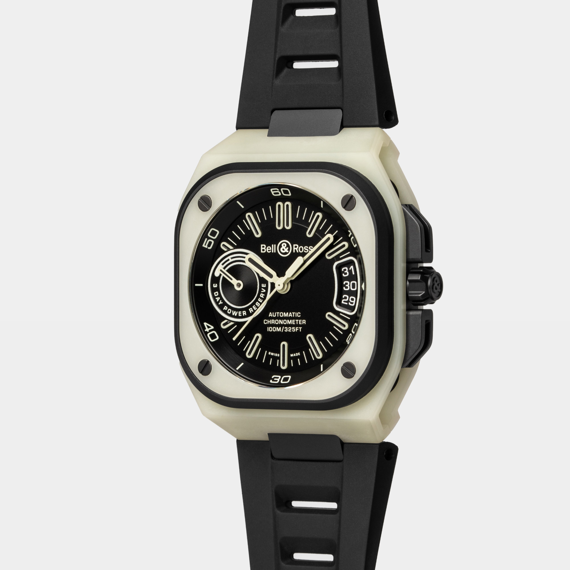 Montre Bell & Ross BR-X5 Green Lum Édition Limitée cadran Noir bracelet Caoutchouc BRX5R-LUM-TC/SRB