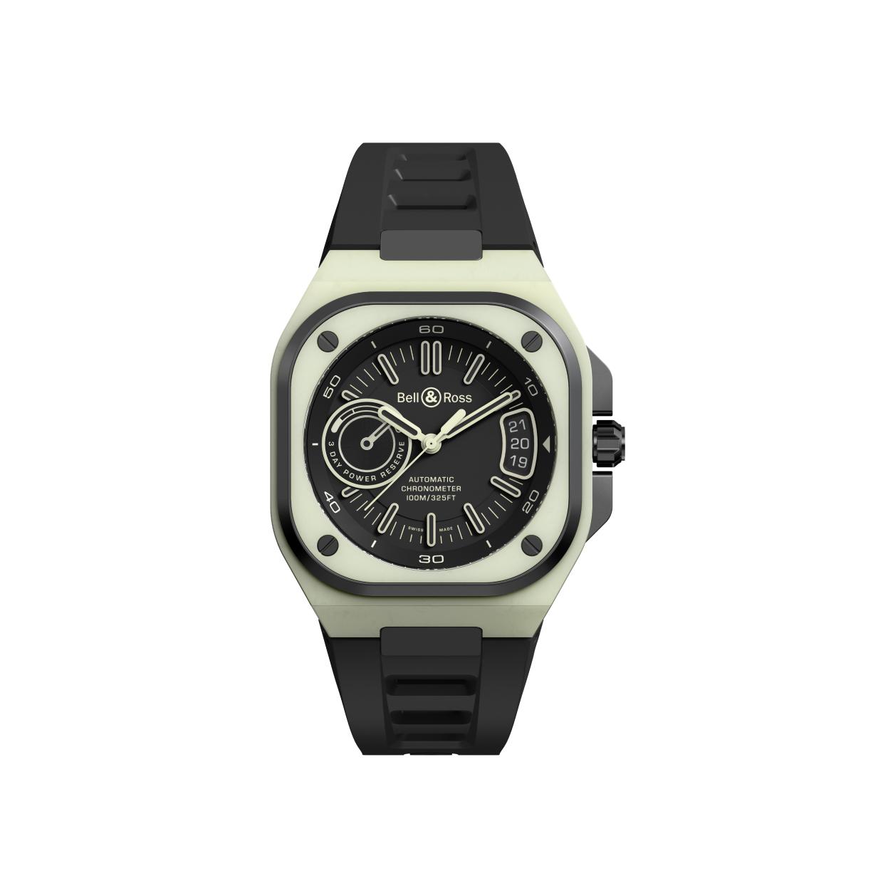 Montre Bell & Ross BR-X5 Green Lum Édition Limitée cadran Noir bracelet Caoutchouc BRX5R-LUM-TC/SRB