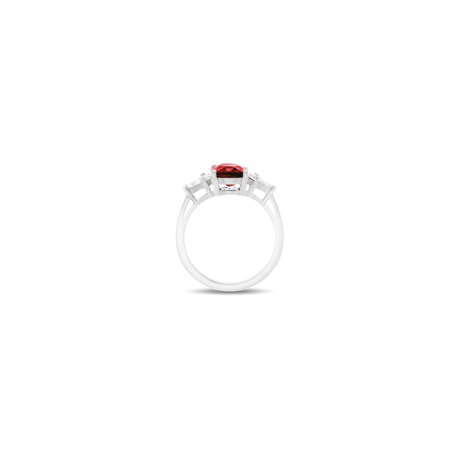 Bague Raynal Doris en or blanc, diamants et rubis