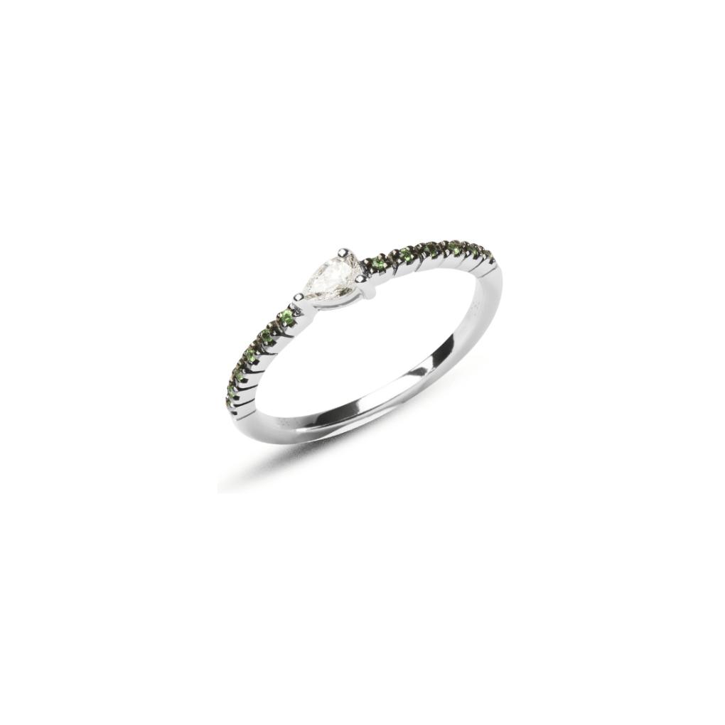 Bague Raynal en or blanc, diamants et saphirs