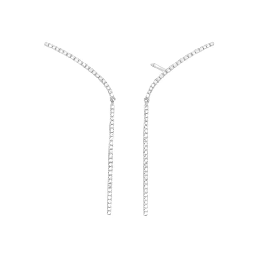 Boucles d'oreilles Raynal en or blanc et diamants