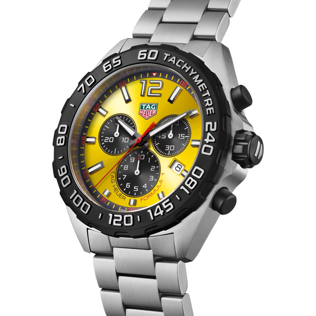 Montre TAG Heuer Formula 1 Chronograph Quartz 43mm cadran Jaune bracelet Acier CAZ101AM.BA0842