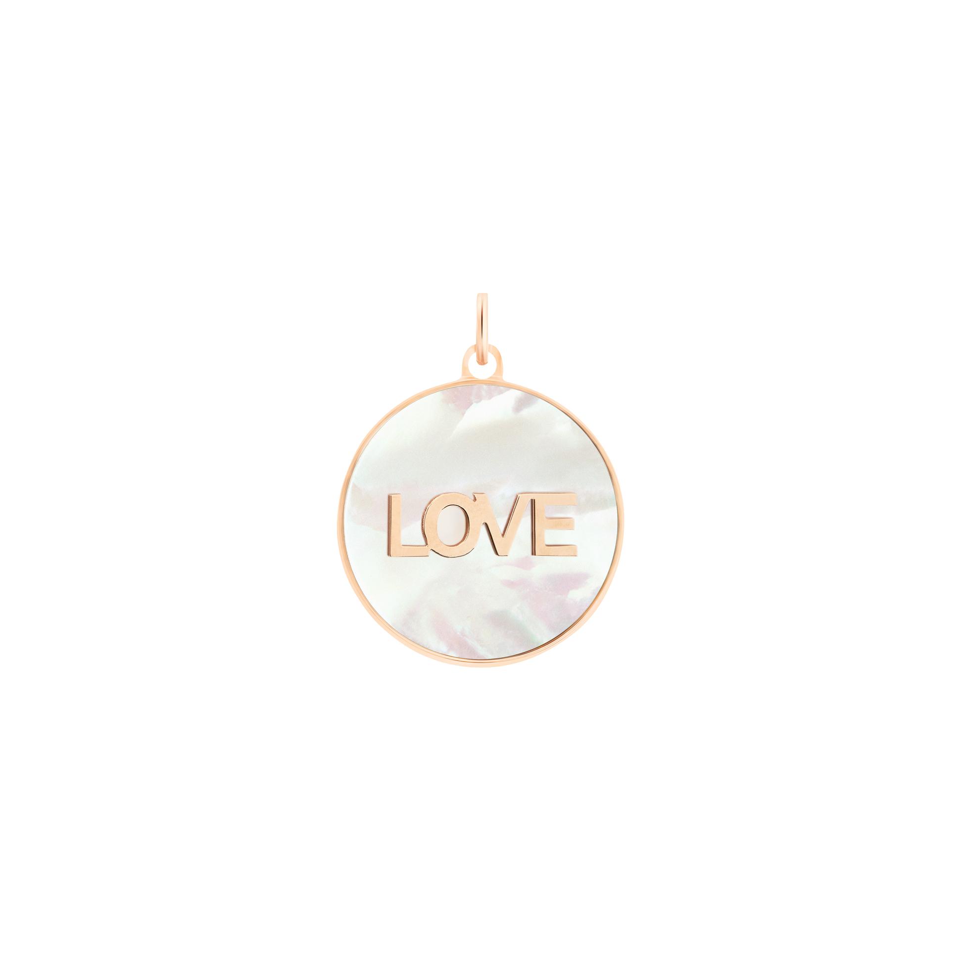 Pendentif Ginette NY CHARMS en or rose et gris