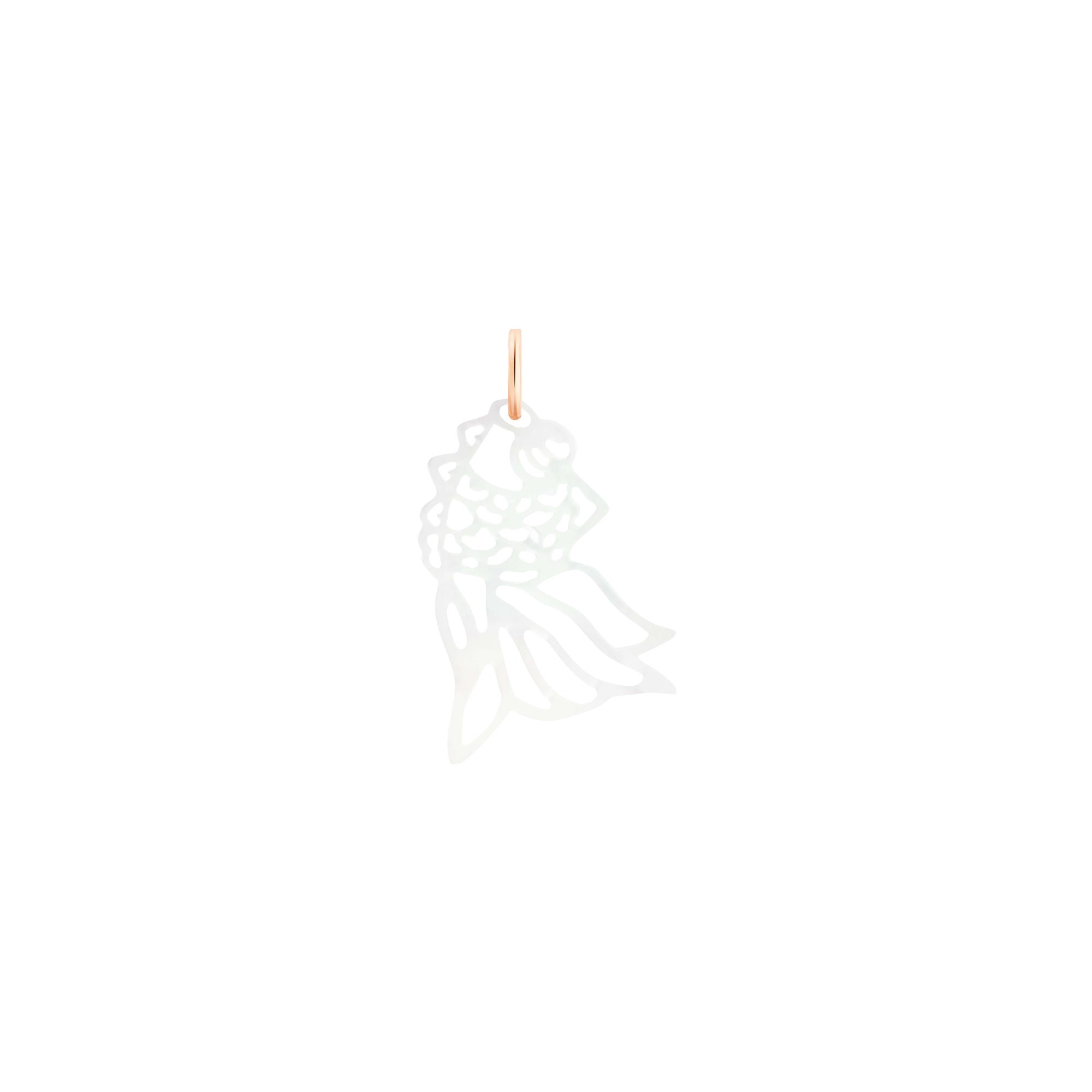 Charm Ginette NY CHARMS Goldfish en or rose et nacre blanche