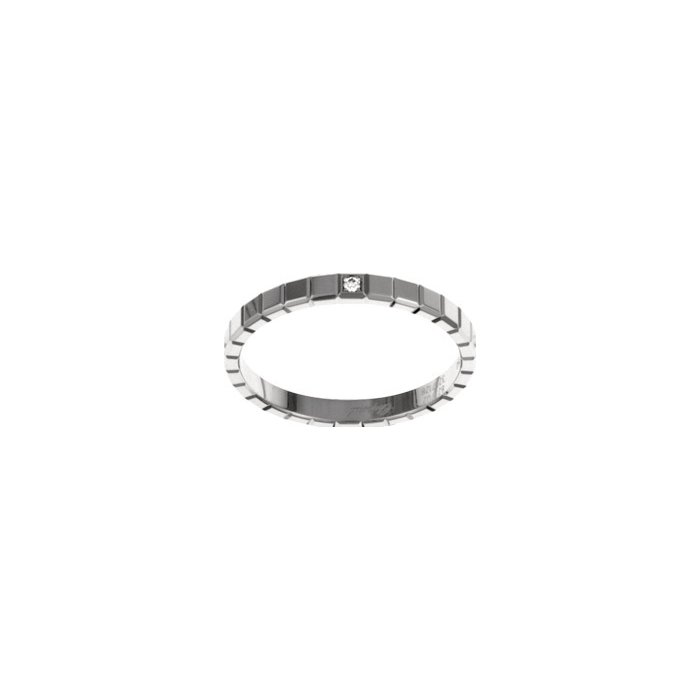 Bague Chopard Ice Cube Pure en or blanc et diamant, taille 55