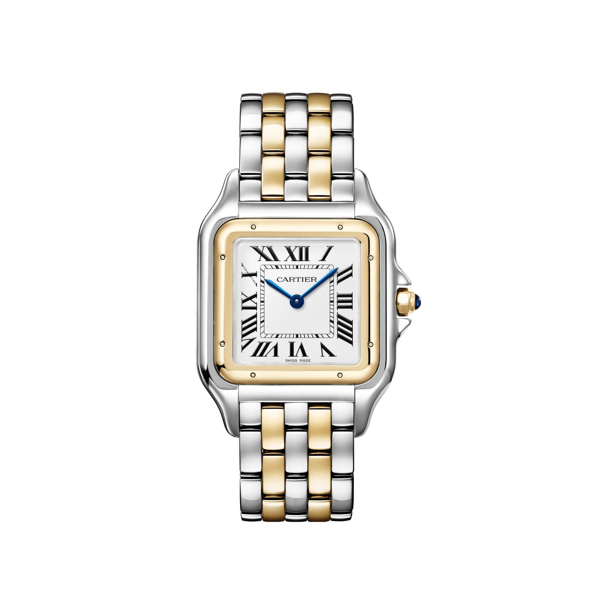 Montre Panthère de Cartier, Grand modèle, quartz, or jaune, acier