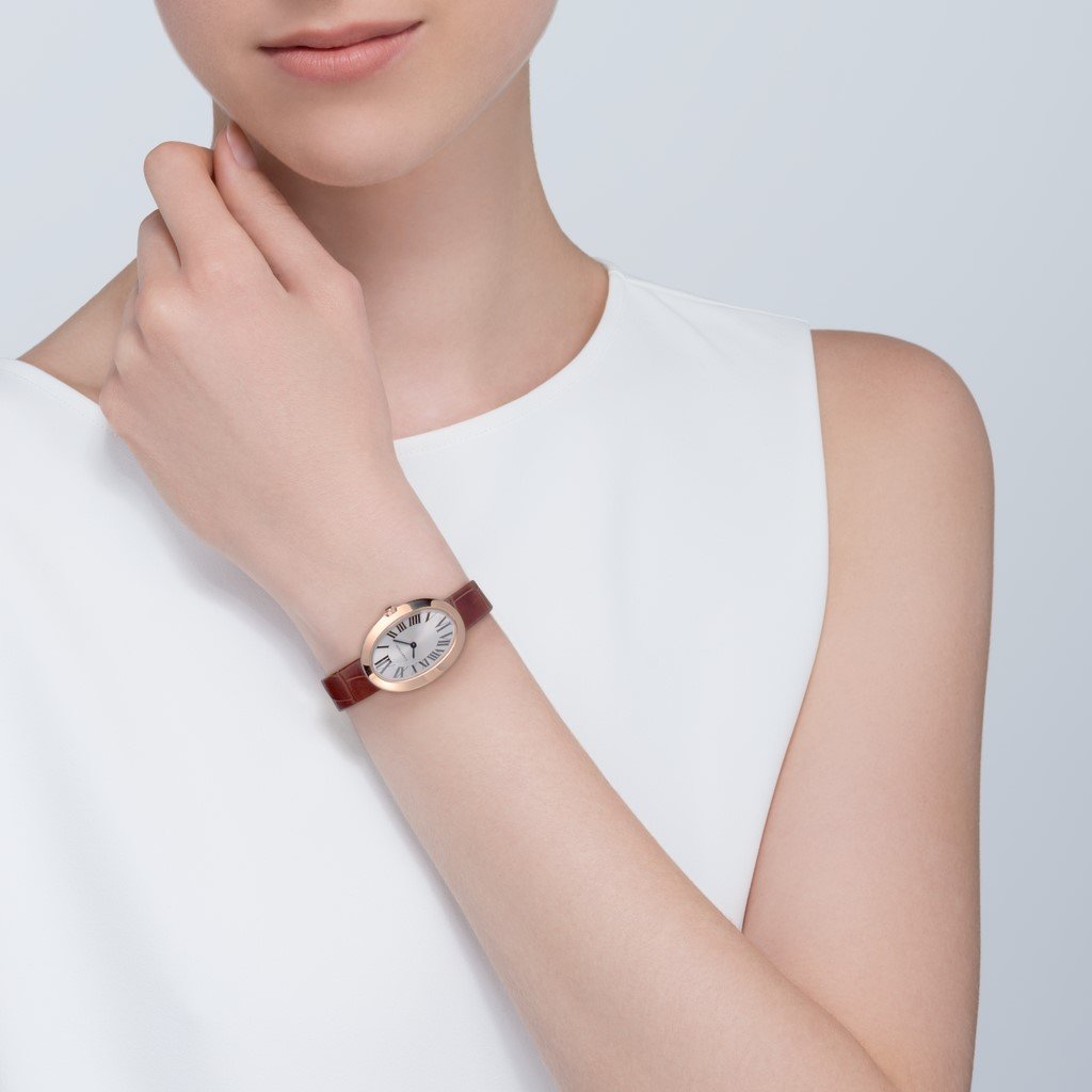 Achat Montre Baignoire PM, Petit modèle, or rose, cuir