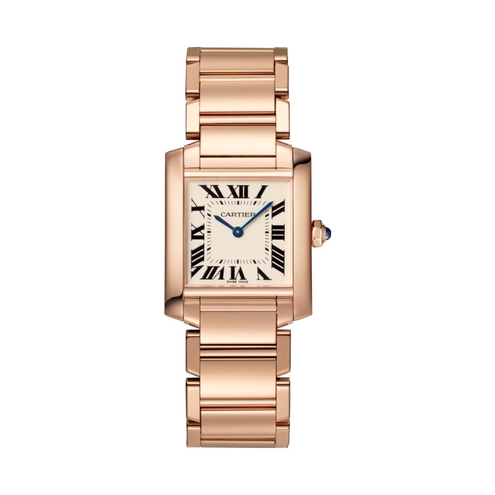 cartier tank francaise 18kt rose gold ladies watch