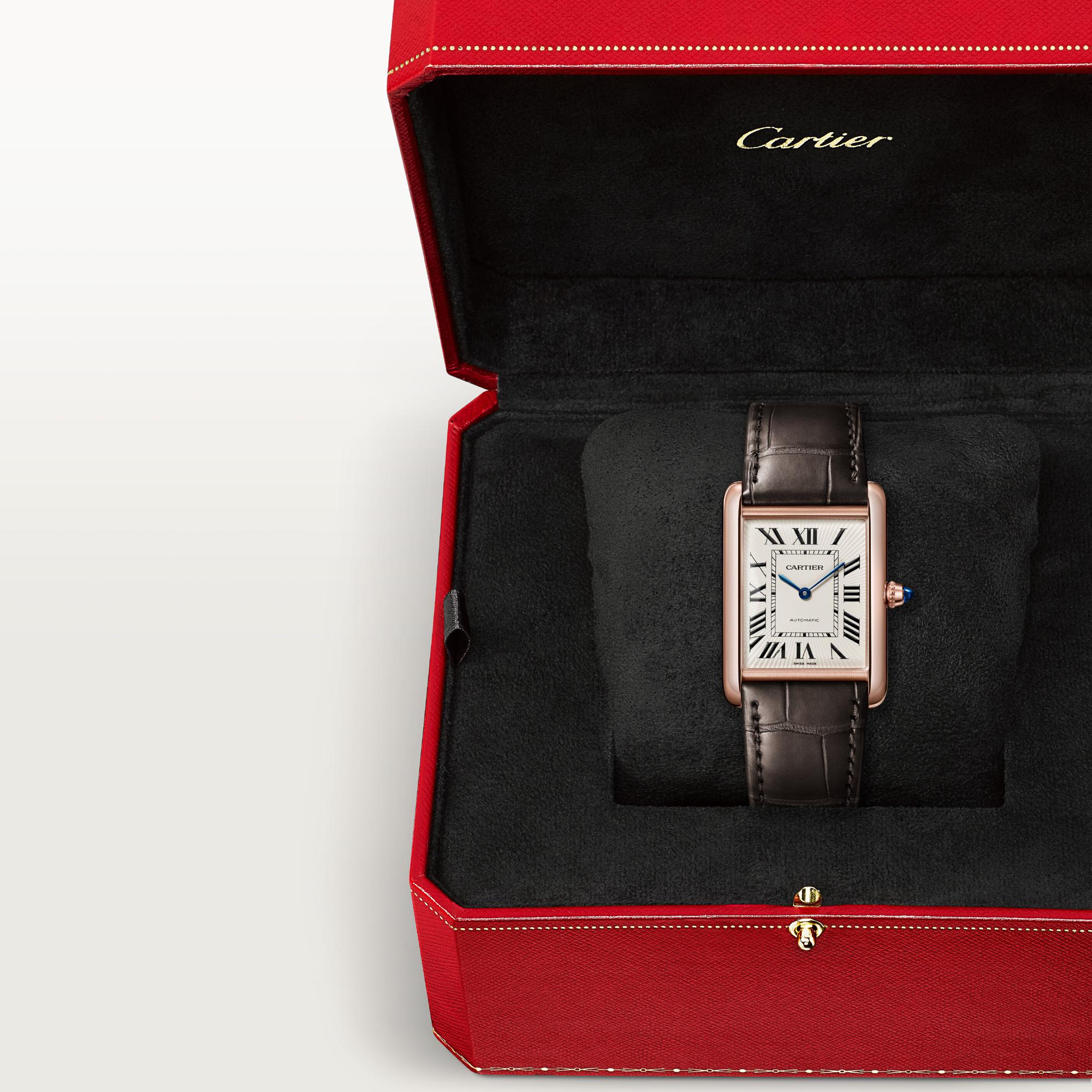 Montre Tank Louis Cartier Grand modèle, mouvement automatique, or rose