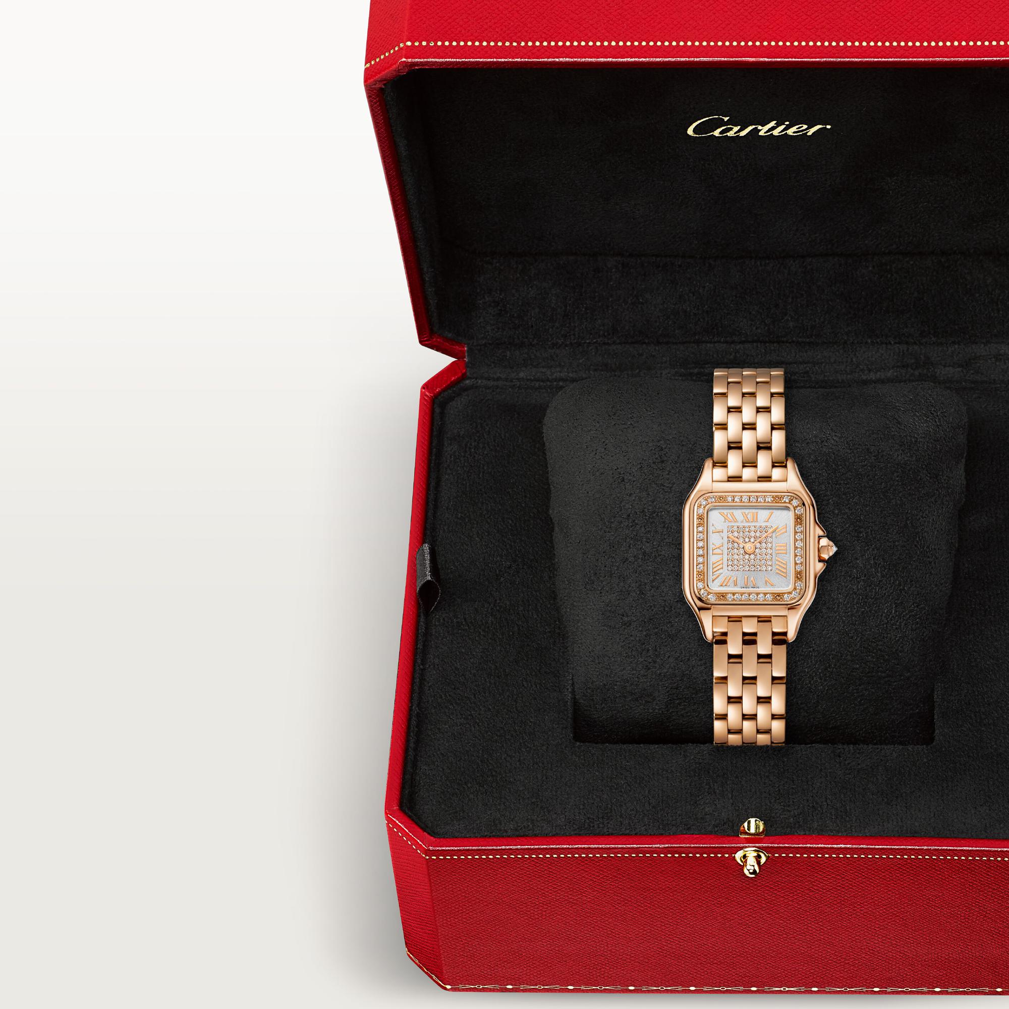 Montre Panthère de Cartier Petit modèle, quartz, or rose, diamants