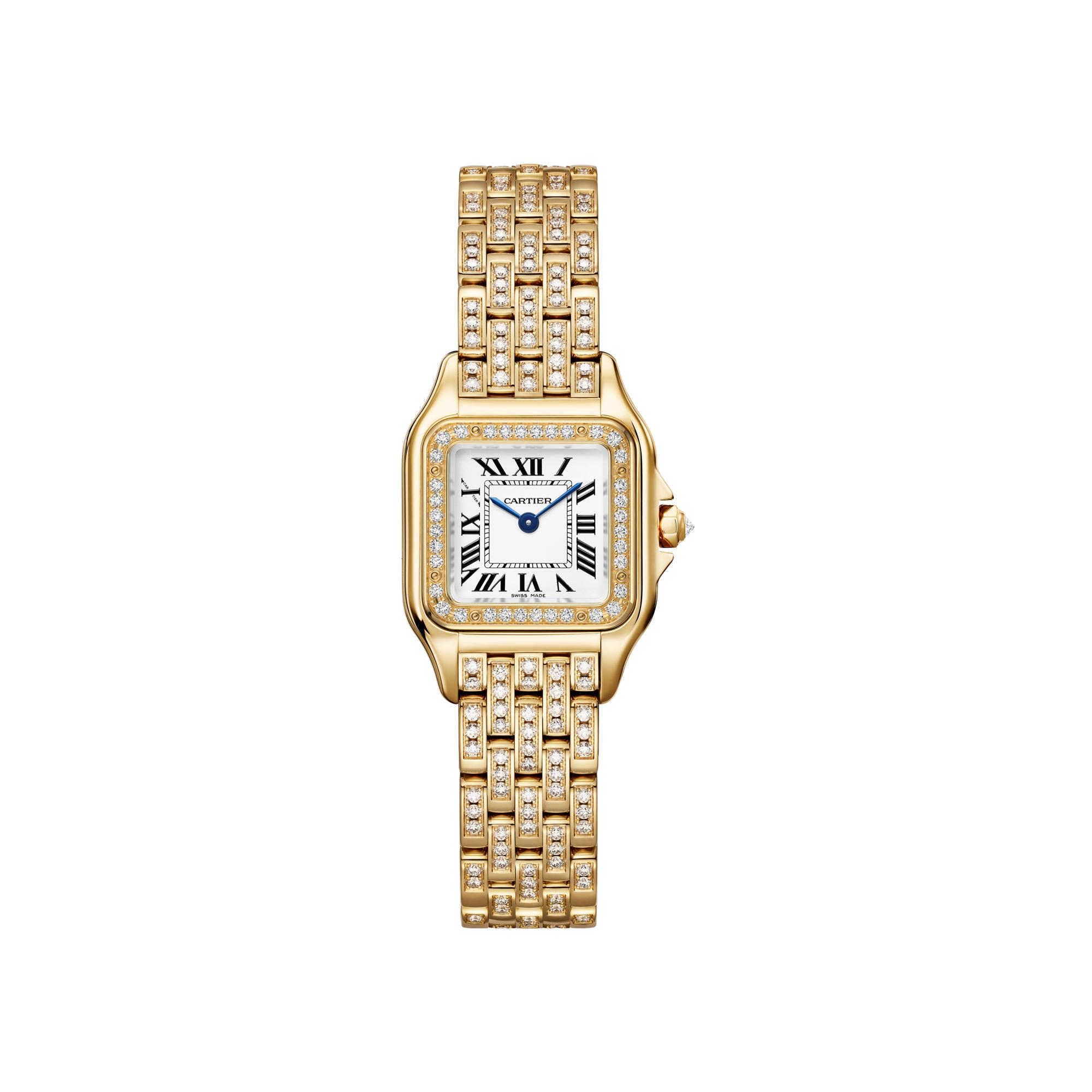 Montre Panthère de Cartier Petit modèle, mouvement quartz, or jaune, diamants