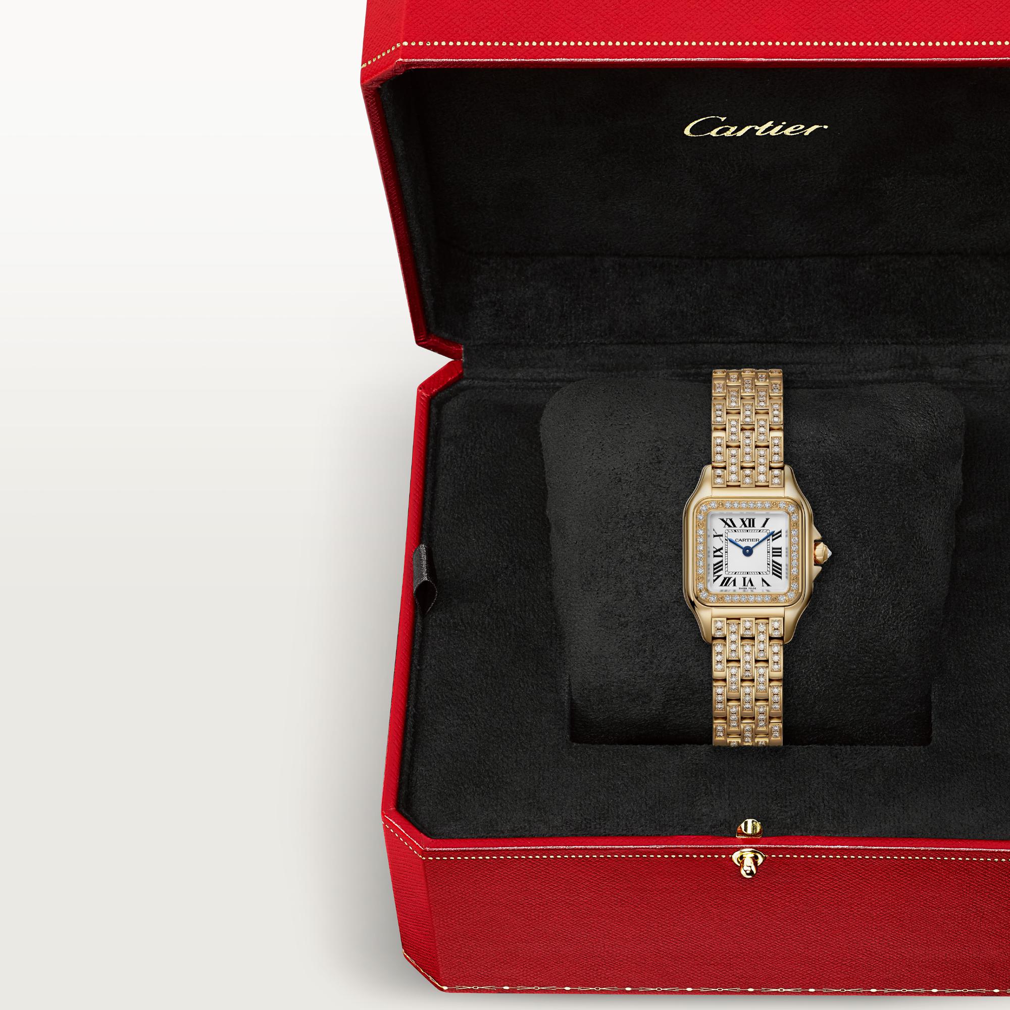 Montre Panthère de Cartier Petit modèle, mouvement quartz, or jaune, diamants