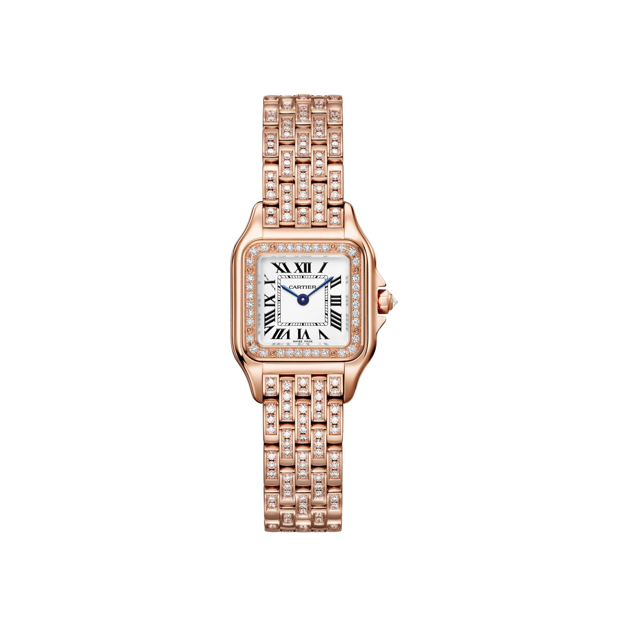 Montre Panthère de Cartier Petit modèle, mouvement quartz, or rose, diamants
