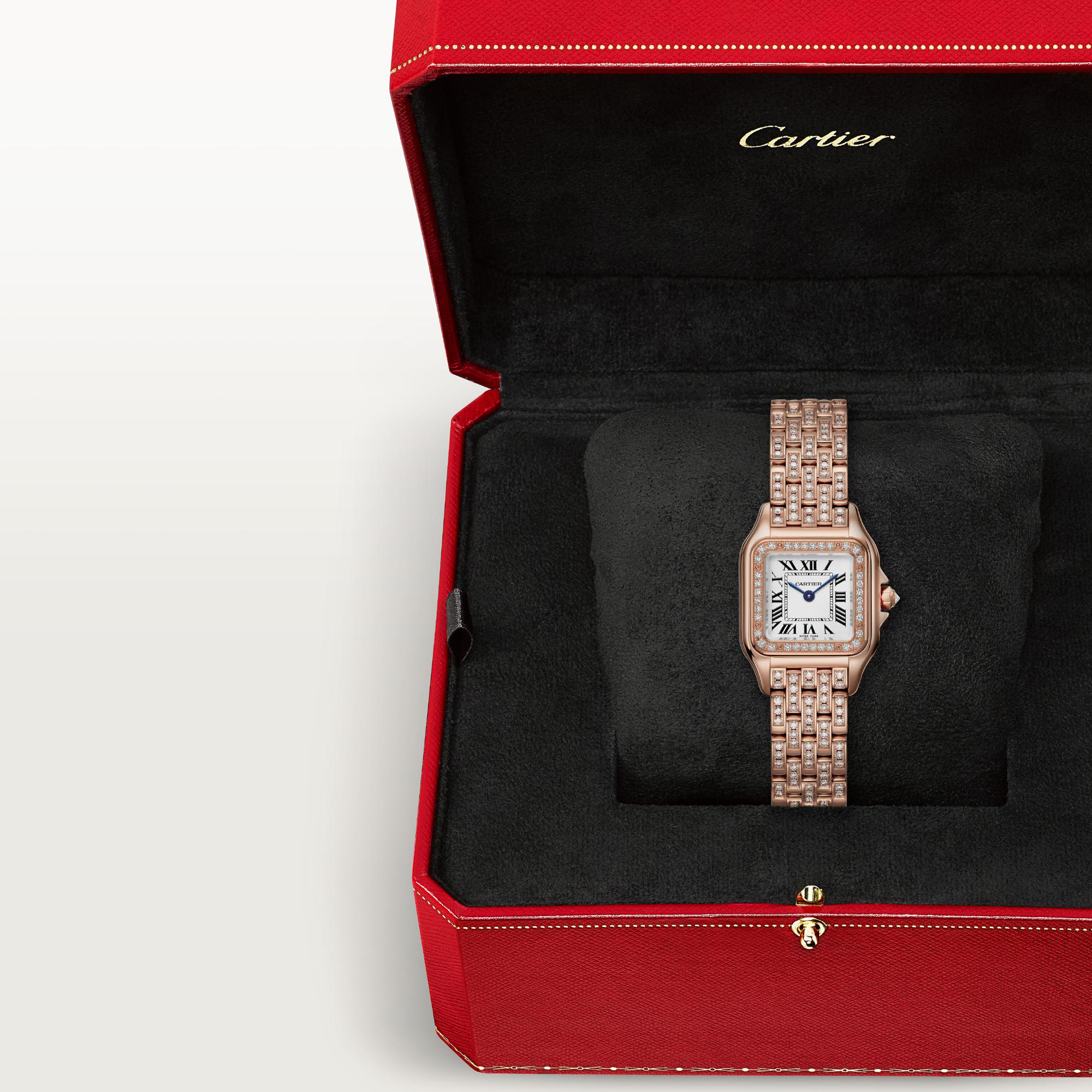 Montre Panthère de Cartier Petit modèle, mouvement quartz, or rose, diamants