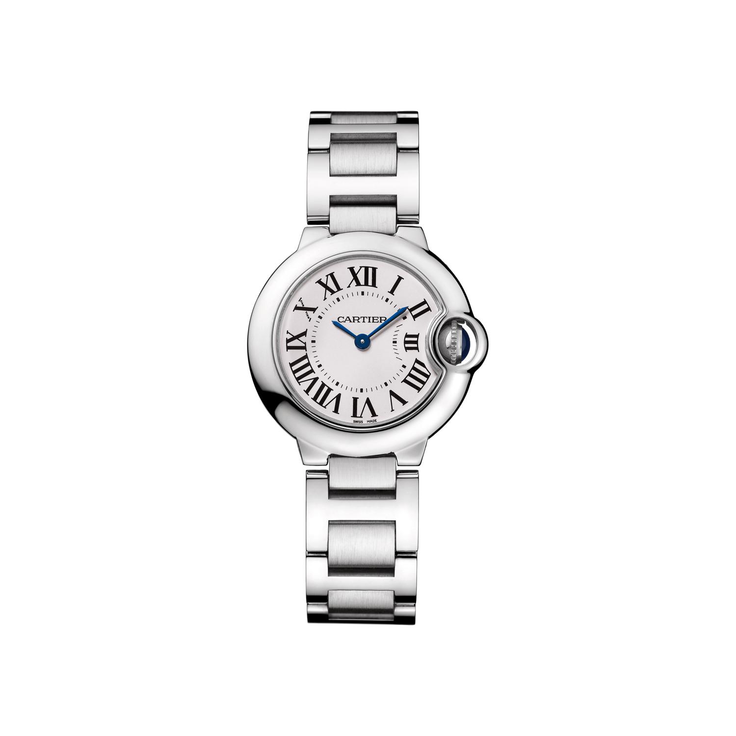 Montre Ballon Bleu de Cartier 28mm, mouvement quartz, acier