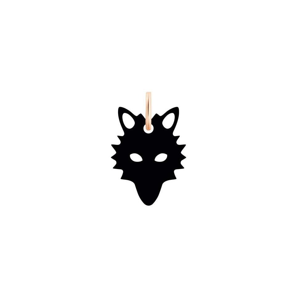 Pendentif Ginette NY WOLF mini en or rose et onyx