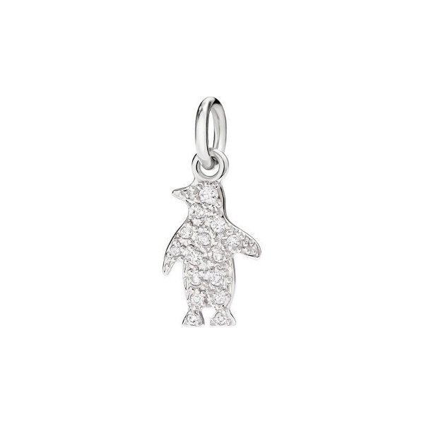 Pendentif DoDo Pingouin En Or Blanc Et Diamant - Or Blanc 375/1000ème - Diamant - Blanc