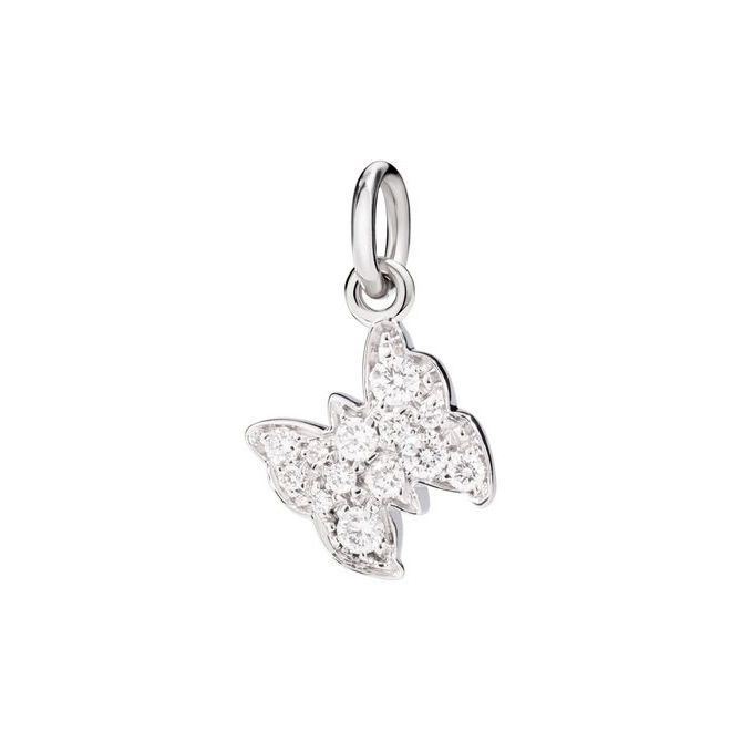 Pendentif DoDo Papillon en Or blanc et Diamant