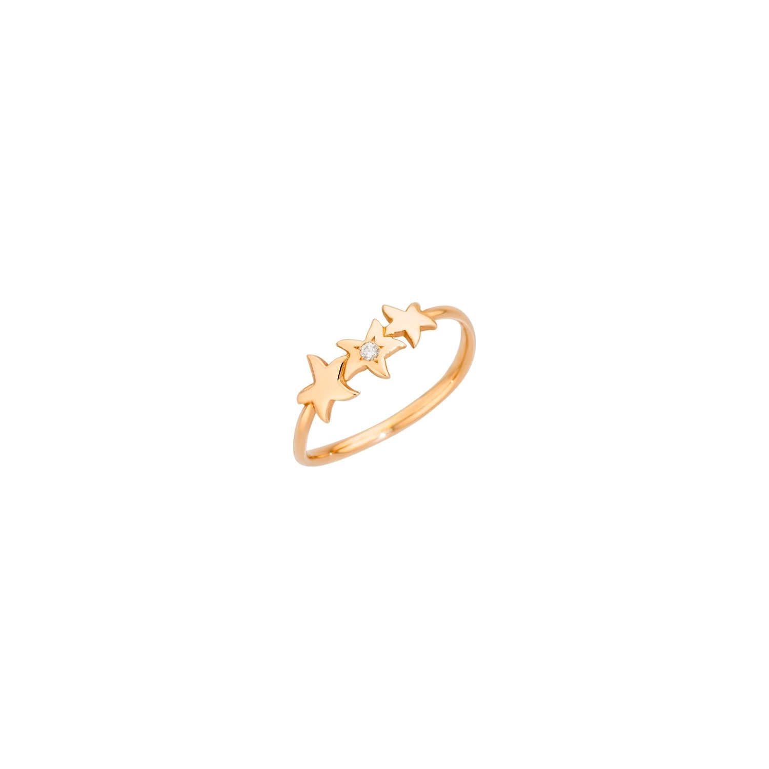 Bague Dodo Stellina En Or Rose Et Diamant - Or Rose 750/1000ème - Diamant - Rose