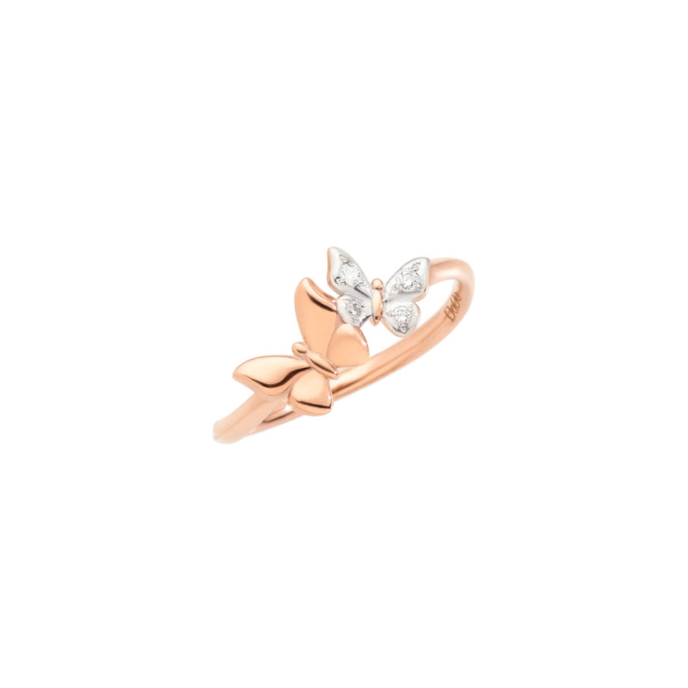 Bague DoDo Papillon en or rose et diamants