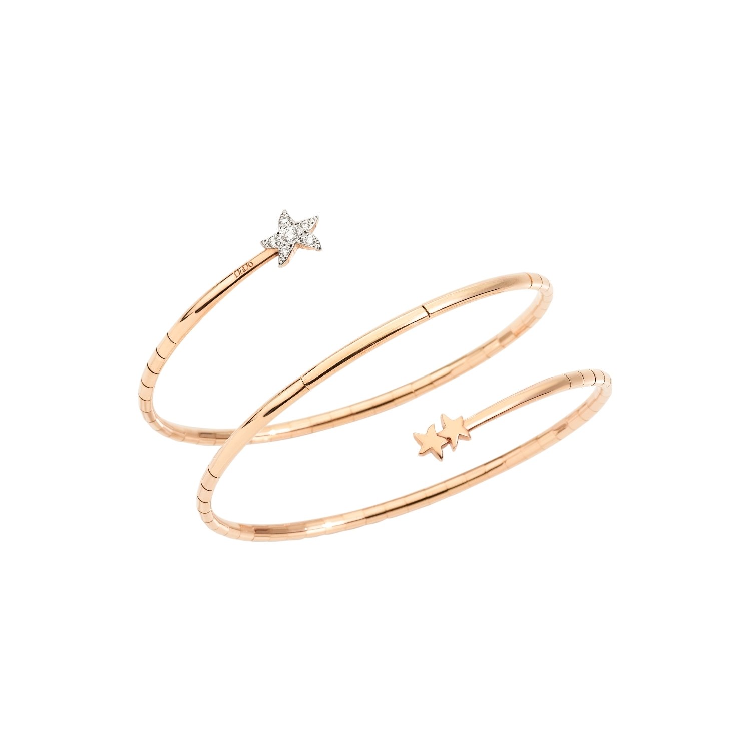 Bracelet Dodo Stellina En Or Rose Et Diamants - Or Rose 750/1000ème - Diamant - Rose