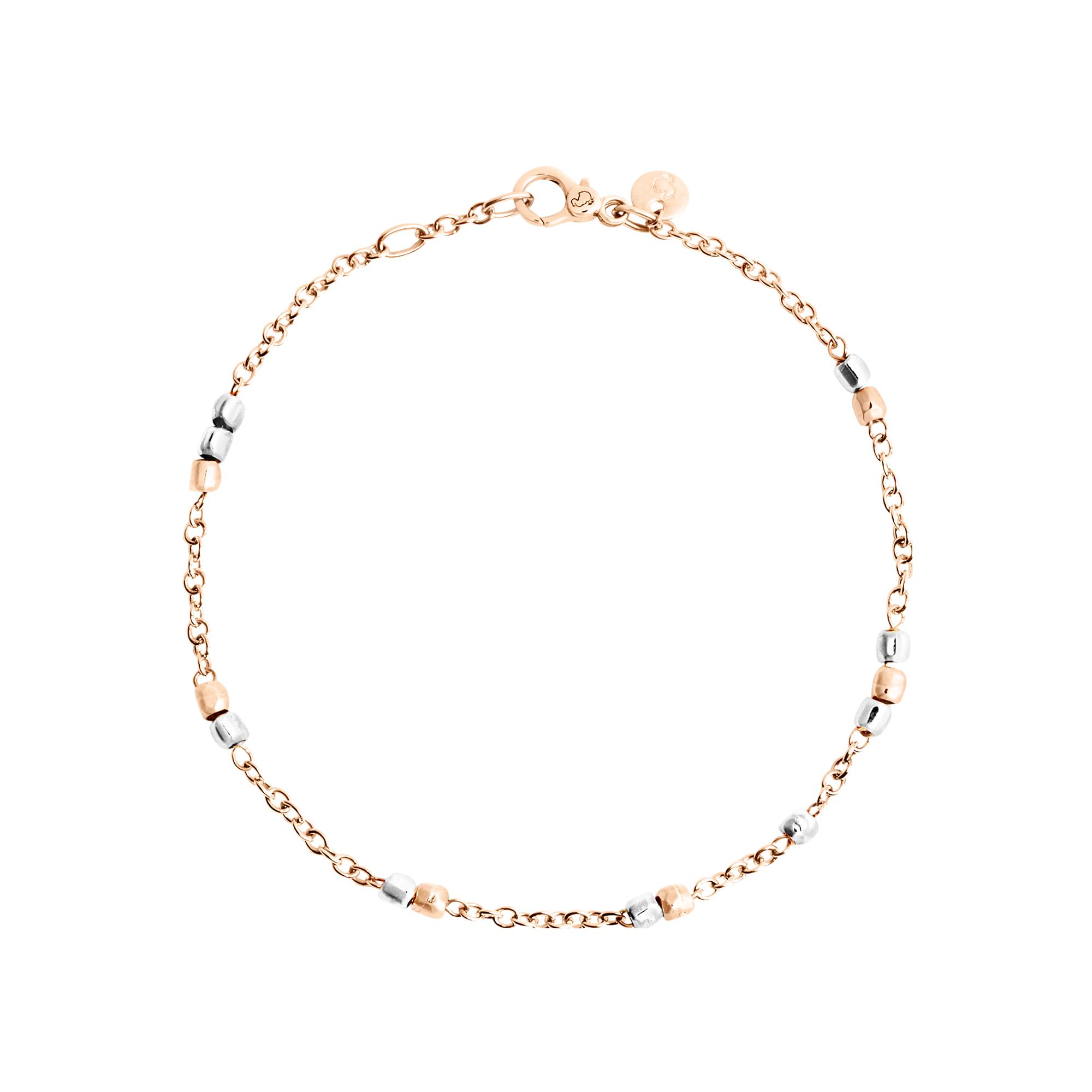 Bracelet DoDo Granelli En Or Rose Et Argent - Or Rose 375/1000ème/Argent 925/1000ème - Rose