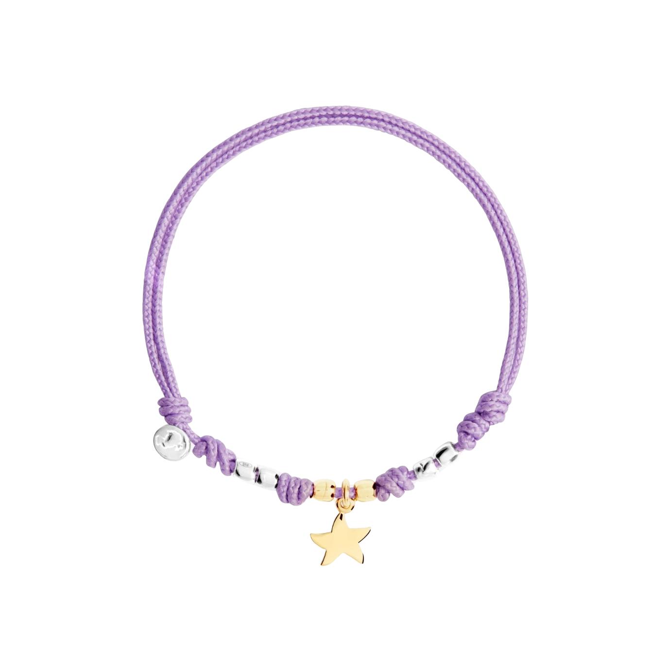 Bracelet Cordon DoDo Stellina En Or Jaune Et Argent - Argent 925/1000ème/Or Jaune 750/1000ème - Jaune