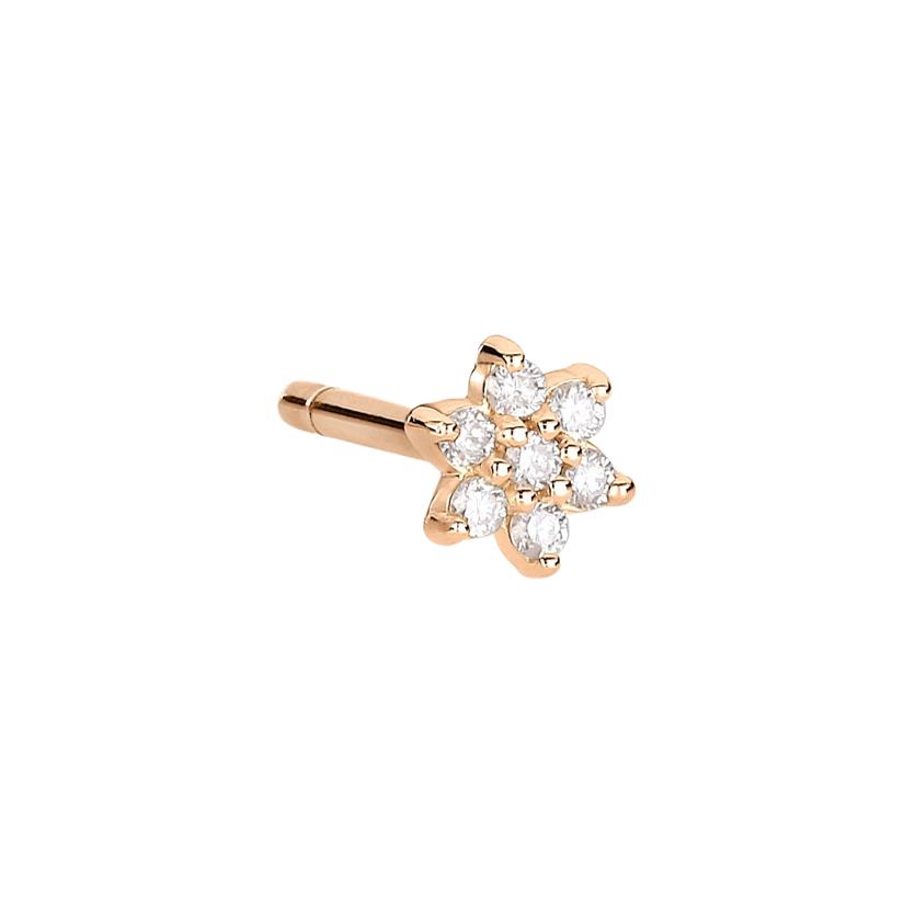 Mono boucle d'oreille Ginette NY STAR Mini en or rose et diamants