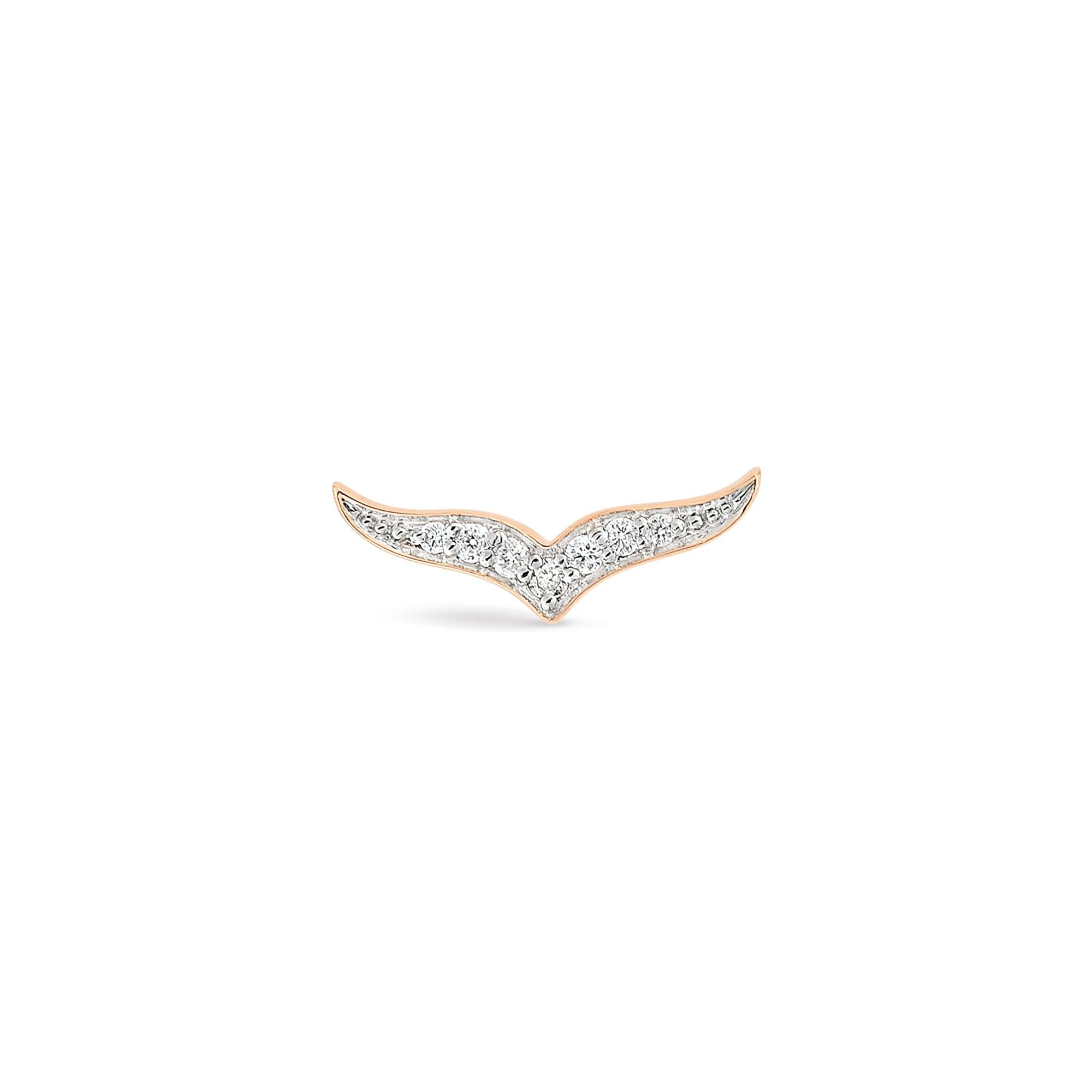 Mono boucle d'oreille Ginette NY WISE en or rose et diamants
