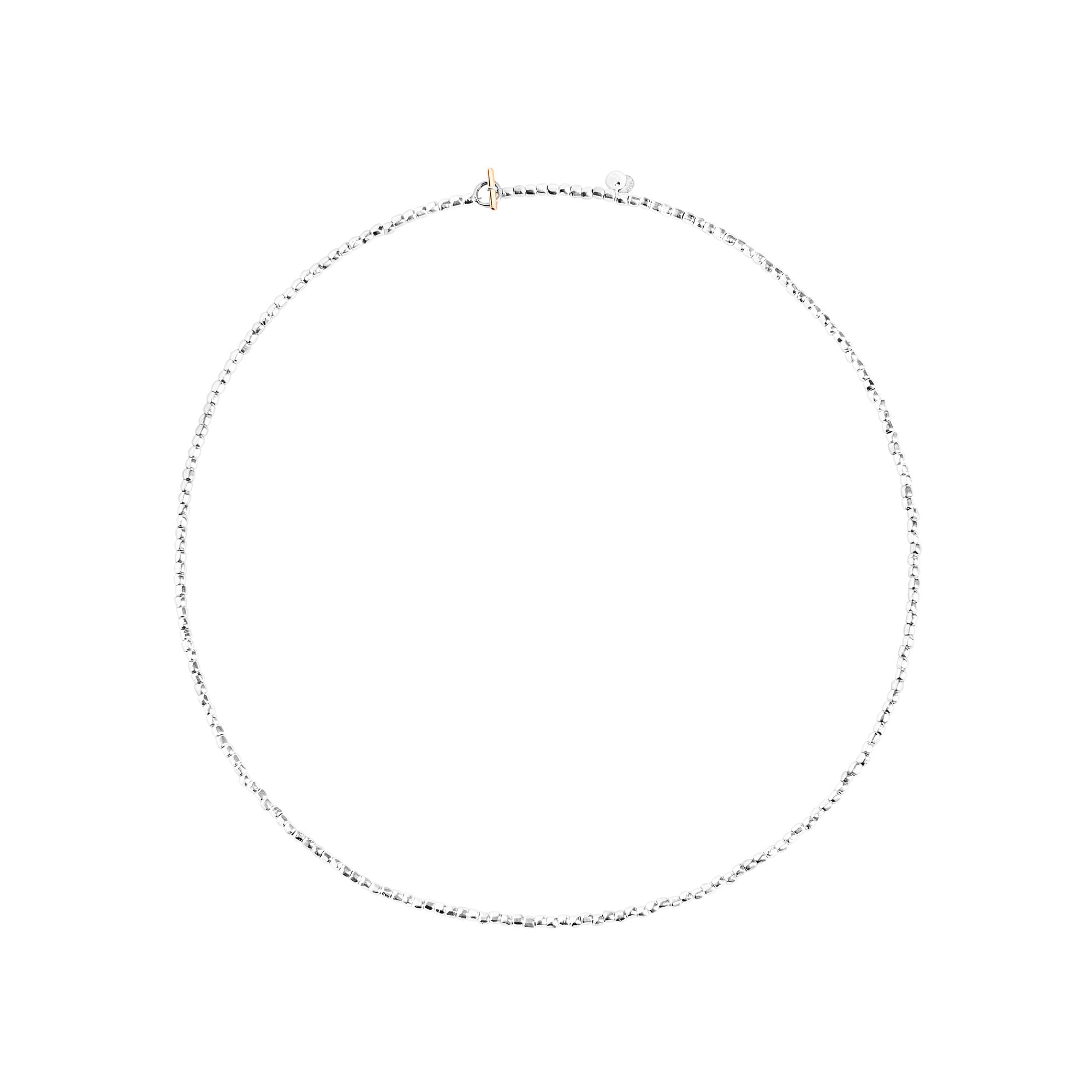 Collier DoDo Granelli En Argent Et Or Rose, 42cm - Argent 925/1000ème/Or Rose 375/1000ème - Rose