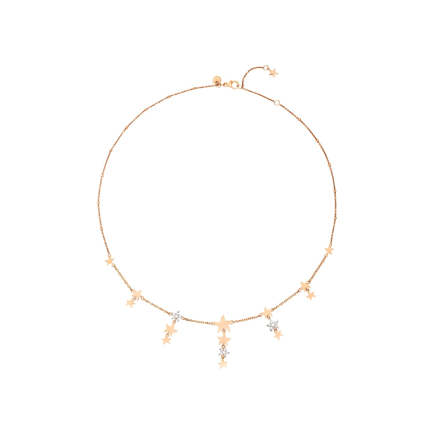 Collier Dodo Stellina En Or Rose, 42cm - Or Rose 750/1000ème - Diamant - Rose