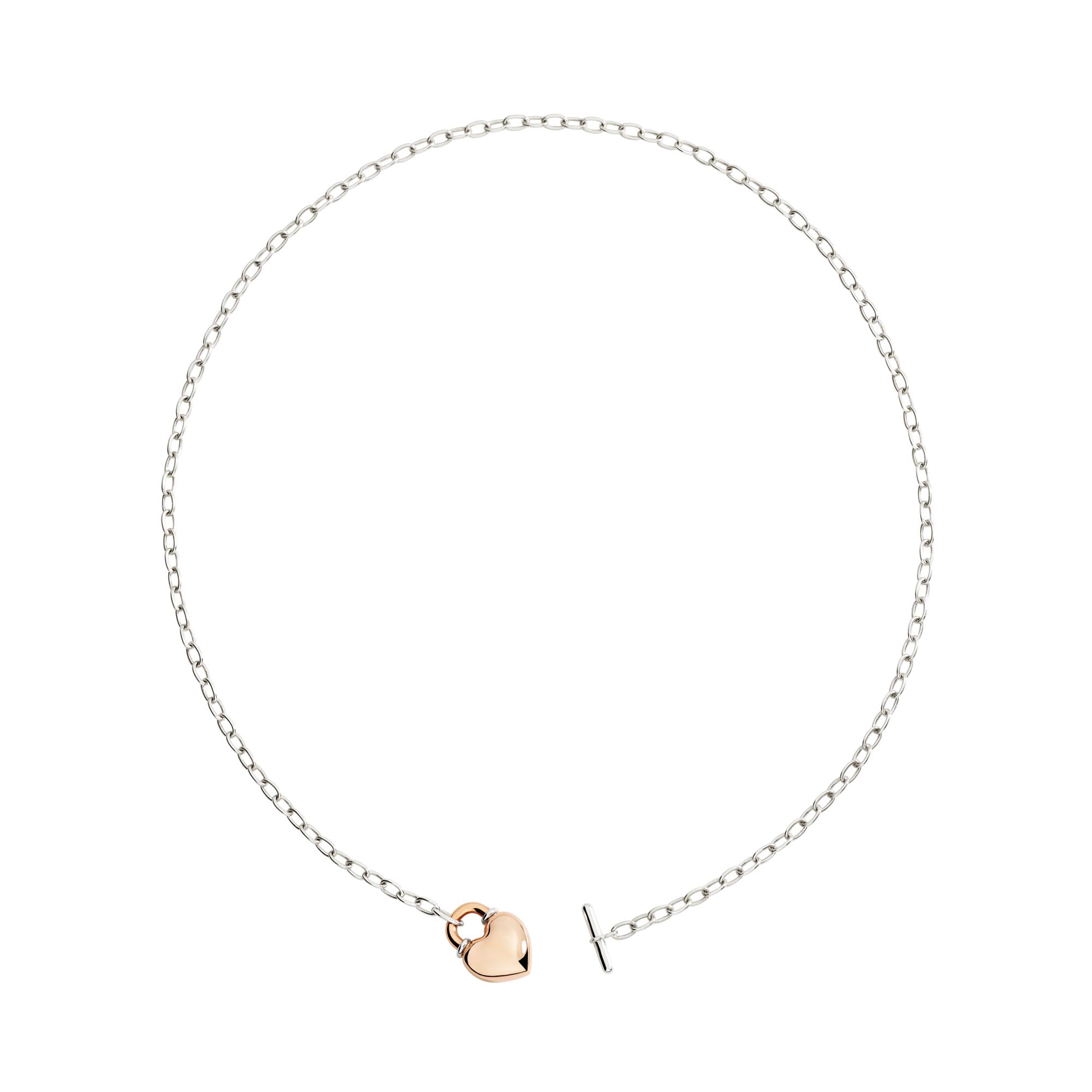 Collier DoDo Cuore en or rose 375/1000ème et argent
