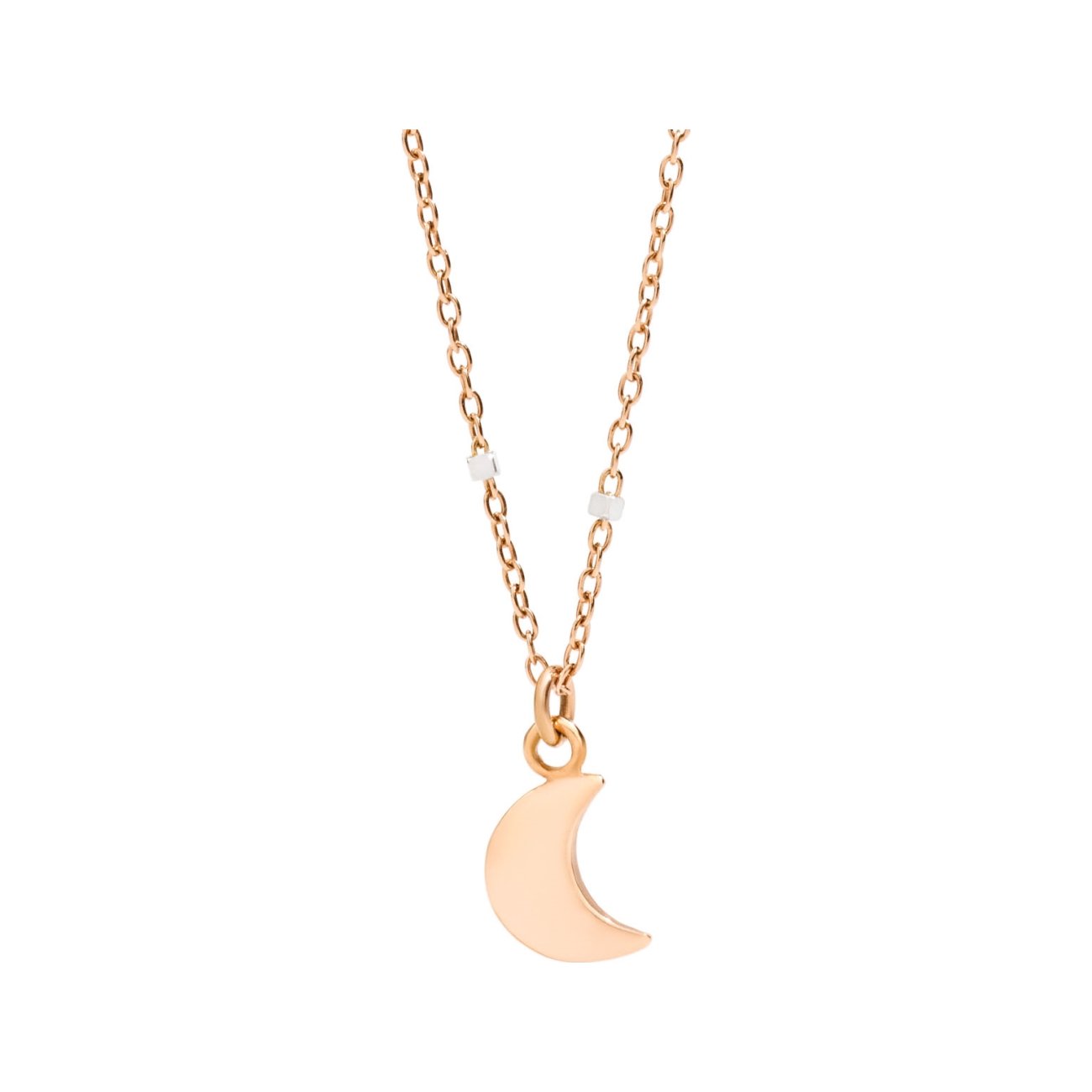 Collier DoDo Lune en or rose, or blanc et rhodium