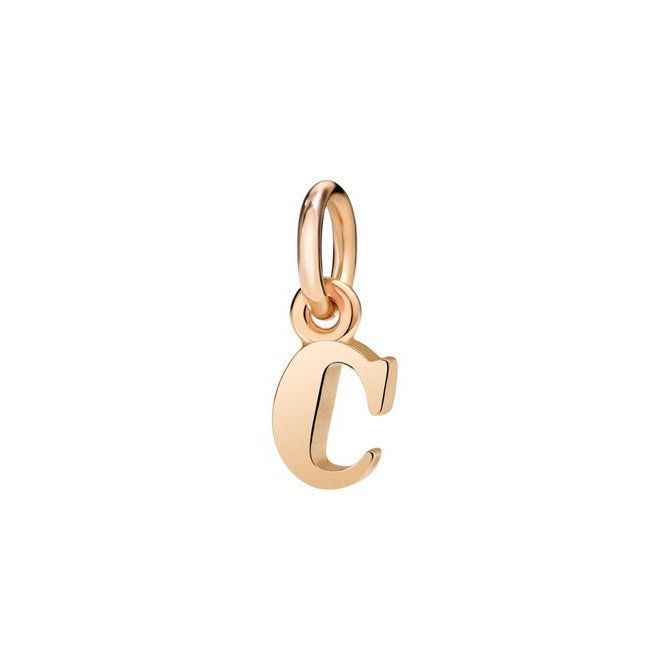 Pendentif DoDo mini Lettre C en Or rose