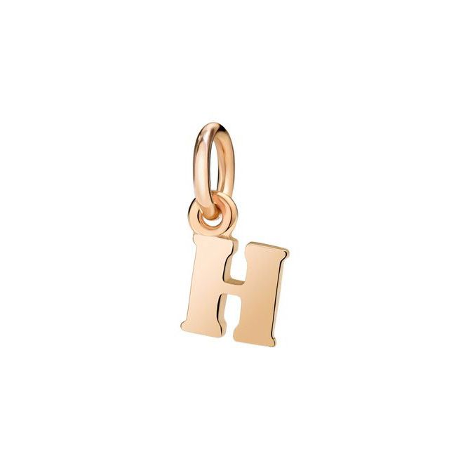 Pendentif DoDo mini Lettre H en Or rose