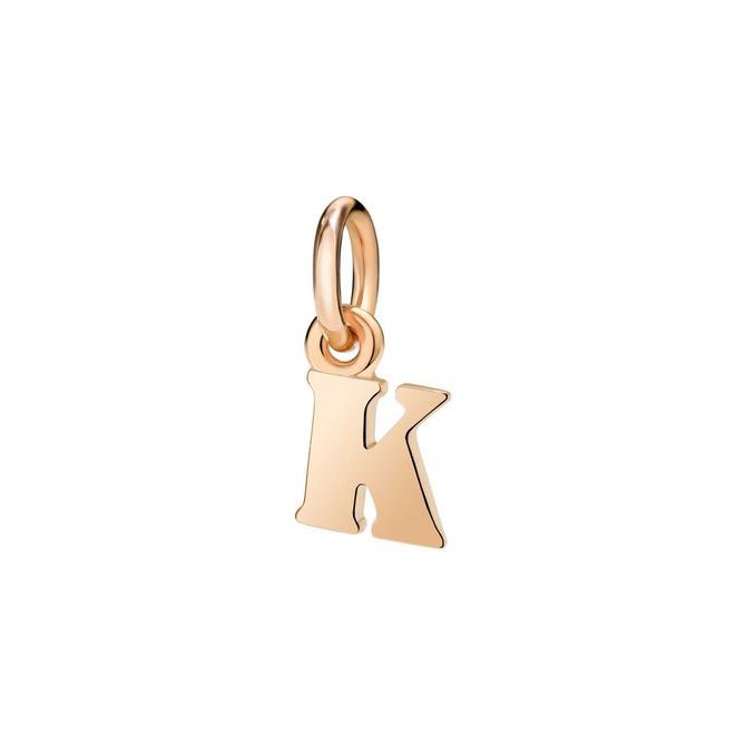 Pendentif DoDo mini Lettre K en Or rose