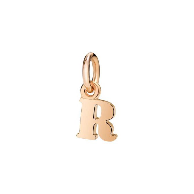 Pendentif DoDo mini Lettre R en Or rose