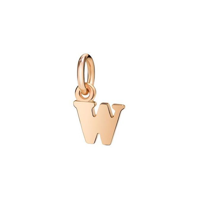 Pendentif DoDo Mini Lettre W En Or Rose - Or Rose 375/1000ème - Rose